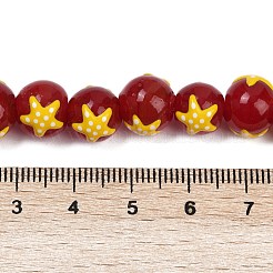 Круглые бусины Lampwork ручной пряди LAMP-R004-01A