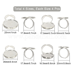 16 шт. 4 регулируемых размера латунных колец для пальцев KK-CA0002-22S