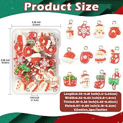 24шт 12 стиля рождественские подвески из непрозрачной смолы&nbsp;RESI-FS0002-41