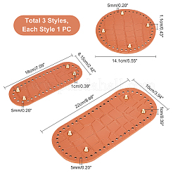3 fond de sac rond plat en cuir PU de 3 styles&nbsp;FIND-WR0004-43B