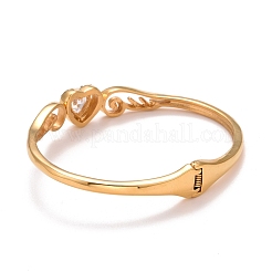 Ионное покрытие(ip) кристалл горный хрусталь двойной крыло с сердцем браслет-манжета STAS-D165-04G