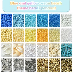 Комплекты растягивающихся ювелирных украшений на тему океанского пляжа «сделай сам» DIY-FS0006-89