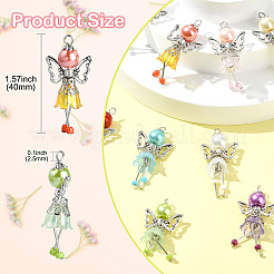 30 шт. 10 стиля подвески из стеклянных жемчужных бусин ручной работы PALLOY-CJD00004