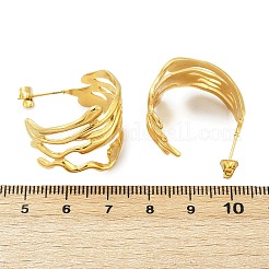 Серьги-каффы из нержавеющей стали 304 в форме буквы С EJEW-U070-02G