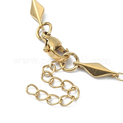 Ионное покрытие (ip) 304 нержавеющая сталь ромбовидные звенья браслеты цепи для женщин&nbsp;BJEW-D023-02G