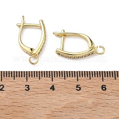 Латунные серьги-кольца из прозрачного кубического циркония&nbsp;KK-H256-18G