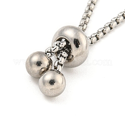 Не тускнеющий регулируемый браслет из нержавеющей стали 304 с цепочкой-слайдером&nbsp;LS-MAK-L038-001P-01