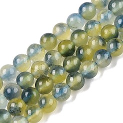 Teñidos naturales blancas abalorios de jade hebras&nbsp;G-T138-6mm-210-27