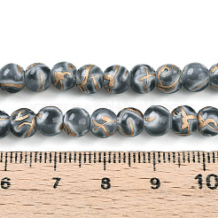 Chapelet de perles en verre baking paint&nbsp;DGLA-N010-6mm-09