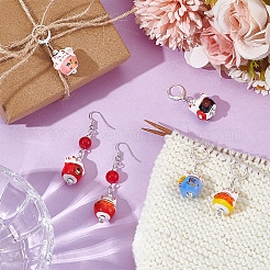 6 шт. фарфоровые подвески-маркеры для фиксации стежков HJEW-NB00271