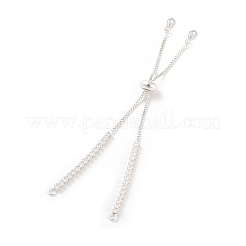 Fabrication de bracelets coulissants carrés en zircone cubique transparente&nbsp;BJEW-U005-02S