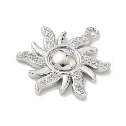 Латунные микропаве прозрачные подвески с фианитом&nbsp;KK-G548-01B-P