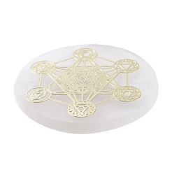 Плоские круглые подставки для ломтиков из натурального селенита DJEW-C015-02C