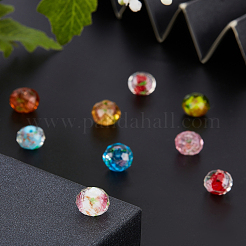 32 шт. 8-цветные нити рондель-бусины ручной работы из золотого песка&nbsp;LAMP-OC0001-44