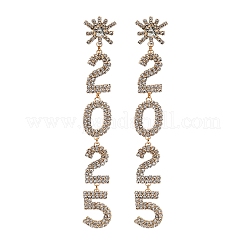 Латунь горный хрусталь серьги&nbsp;LS-EJEW-Q012-02G