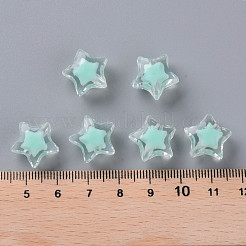 透明なアクリルビーズ  二層ビーズ  多面カット  スター  アクアマリン  14x15x8.5mm  穴：2mm  約518個/500g&nbsp;TACR-S152-02A-SS2111