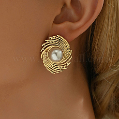 Стильные серьги-гвоздики в форме спирали из нержавеющей стали 201&nbsp;NA7671