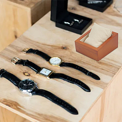 Прямоугольные деревянные подставки для часов ODIS-WH0017-110B