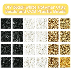 Наборы для изготовления браслетов из круглых/плоских полимерных бусинок и пластиковых бусин ccb своими руками&nbsp;DIY-FS0007-66