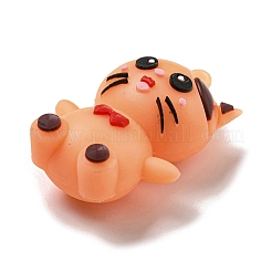 PVC 3D プラスチックペンダント  キーホルダーバッグ吊り下げ飾り  猫の形  オレンジ  47x34x19mm  穴：2.5mm&nbsp;PVC-L002-07A