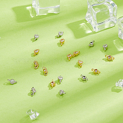 20 шт. 2-х цветные латунные подвески-соединители с паве из стекла&nbsp;KK-FI0001-06