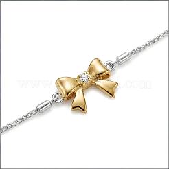 Bracciale Donna In Acciaio Inox Oro Con Ciondolo Foglia E Zirconi – Regolabile COOLSTEELANDBEYOND