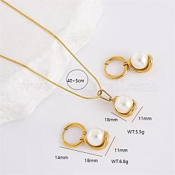 Комплекты из серег-колец и ожерелий с подвесками из нержавеющей стали 304 OK4265-3