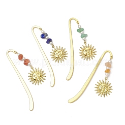 Закладки-подвески в виде солнца из натурального красного авантюрина AJEW-JK00370