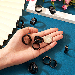 12 Stück 6 Größen 201 Edelstahl geriffelte Fingerringfassungen&nbsp;STAS-TA0002-15B