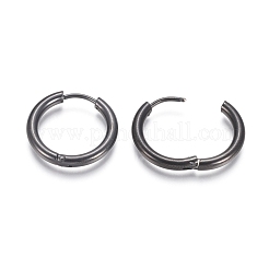 Серьги-кольца Huggie Hoop из нержавеющей стали 304 EJEW-F111B-19mm-B