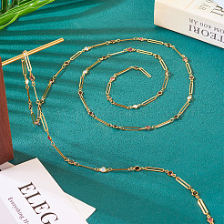 1 пакет настоящих цепочек из латунных звеньев овальной и плоской круглой формы с покрытием из 16-каратного золота&nbsp;CHC-TA0001-22