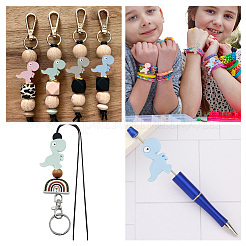 20 шт. 5-х цветные бусины из пищевого экологически чистого силикона в виде динозавра&nbsp;SIL-DR0001-02