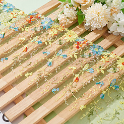 2 ярд полиэфирная вышивка цветок сетчатая ткань OCOR-WH0058-57A