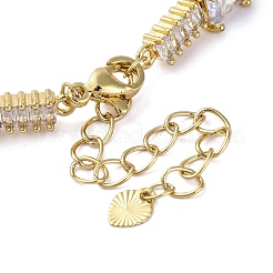 Bracelets cubiques en zircone cubique en laiton&nbsp;BJEW-R100-03G