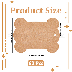 Карточка из крафт-бумаги в форме кости&nbsp;AJEW-WH20816-095