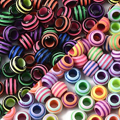 300 шт. окрашенные распылением акриловые европейские бусины&nbsp;SACR-YW0001-94A