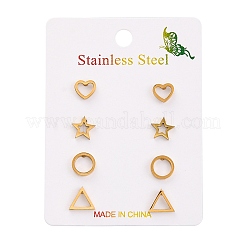 Комплекты сережек-гвоздиков из нержавеющей стали 304&nbsp;EJEW-H142-04G