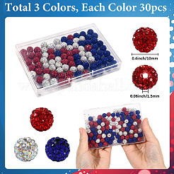 90 шт. 3 вида бусин в виде диско-шара&nbsp;RB-LT0001-01D