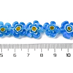 Ручной работы millefiori стеклянные бусины нитки&nbsp;LAMP-G164-08B