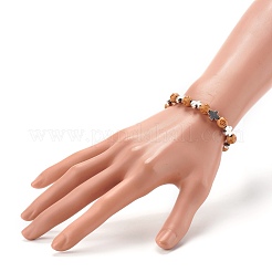 Bracelets de perles extensibles en acrylique imitation bois&nbsp;BJEW-JB06234