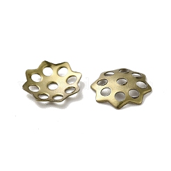 イオンプレーティング（IP）304ステンレススチールビーズキャップ  花  マルチ花弁  アンティークブロンズ  10.5x10x1.5mm  穴：1mm&nbsp;STAS-F075-23AB