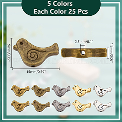 75 шт. 5 цвета бусины из сплава в тибетском стиле&nbsp;UNKW-AR0001-08