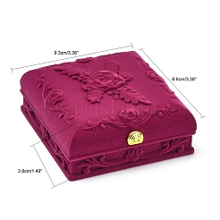 Scatole di gioielli in velluto con motivo floreale rosa&nbsp;X-VBOX-O003-04