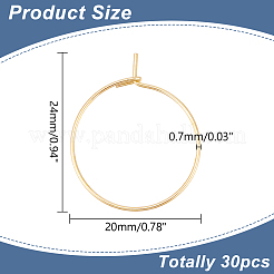 30 шт. фурнитура для сережек-колец из хирургической нержавеющей стали 316 STAS-LP0001-01