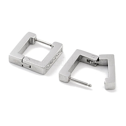 Orecchini a cerchio quadrati con micro pavé di zirconi cubici trasparenti in acciaio inossidabile 304 per donna&nbsp;EJEW-C096-18P