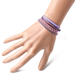 14шт. набор браслетов из хлопкового шнура 7 цветов для мужчин и женщин BJEW-FS00025-05