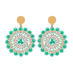 Серьги-гвоздики со стеклянными подвесками из нержавеющей стали 304&nbsp;FS-WG8075B-01