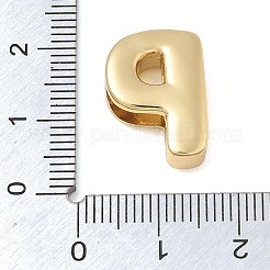 真鍮のスライドチャーム  カドミウムフリー＆鉛フリー  長持ちメッキ  ゴールドカラー  文字p  18x12.5x6.5mm  穴：8x3.5mm&nbsp;KK-D289-67G-P