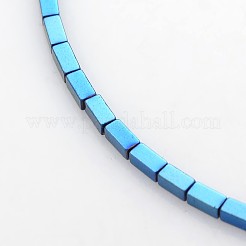 Ematite sintetico non magnetico placca perline cuboide fili&nbsp;G-J213A-M