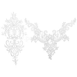 2 шт. отделка воротника из полиэстера с компьютерной вышивкой в 2 стилях AJEW-BC0007-06